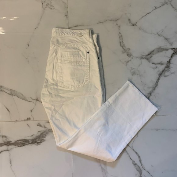 ZARA - WHITE STRAIGHT LEG JEAN (DISTRESSED) - Size US 4 - Picture 2 of 5